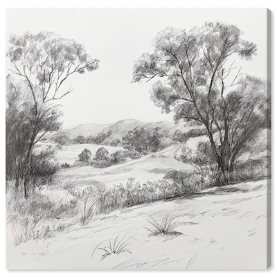 Charcoal Countryside Canvas by Art Remedy, Gallery Wrapped