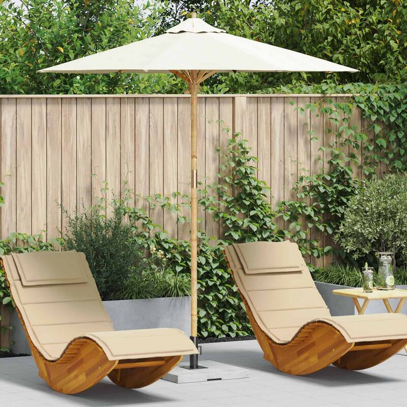 vidaXL Garden Parasol Cream White 85.4x90.6 in Bamboo - 85.4 X 85.4 X 90.6 in