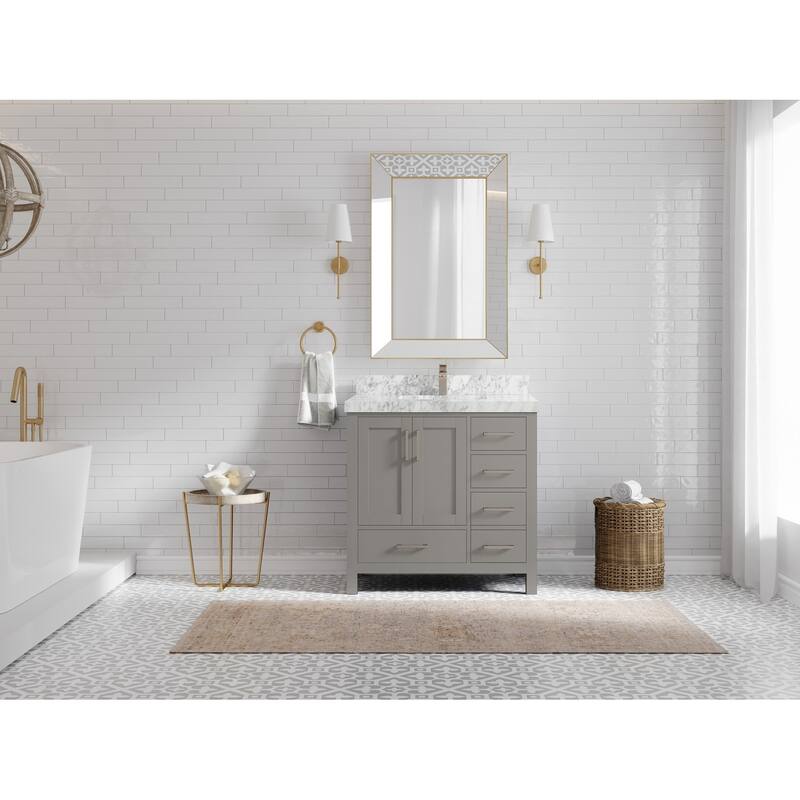 Willow Collections 36 in. W x 22 in. D Malibu Center Sink Left Bathroom Vanity with Countertop
