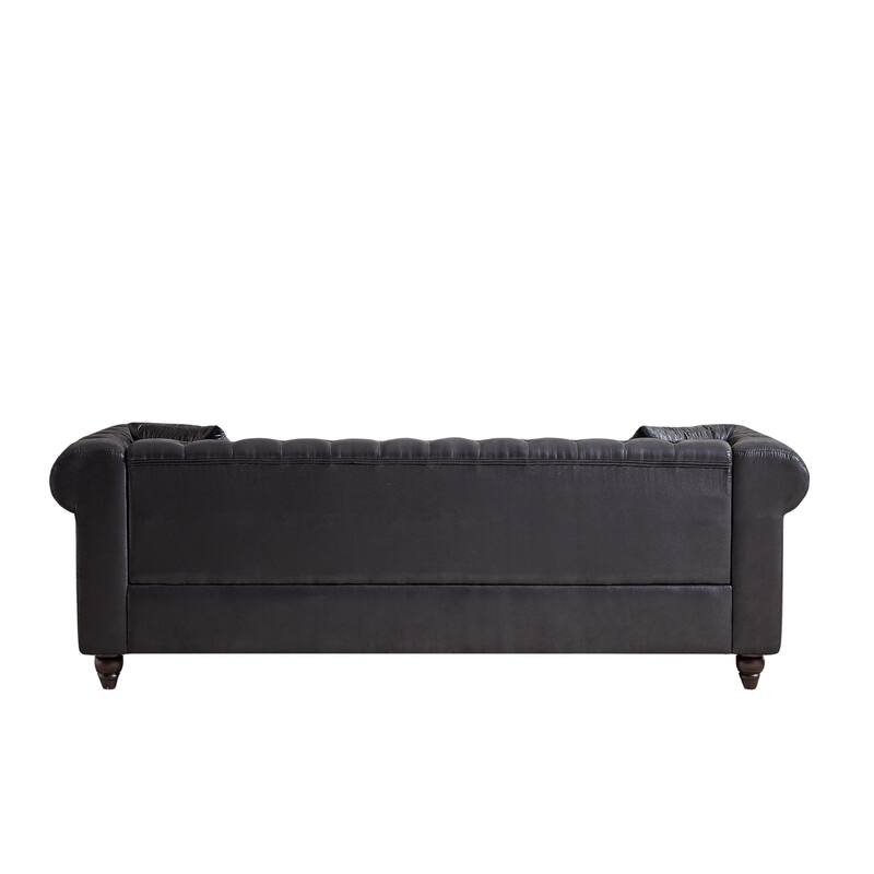 Chesterfield Sofa in Tech Fabric - 85.5" 3-Seater with Rolled Arms