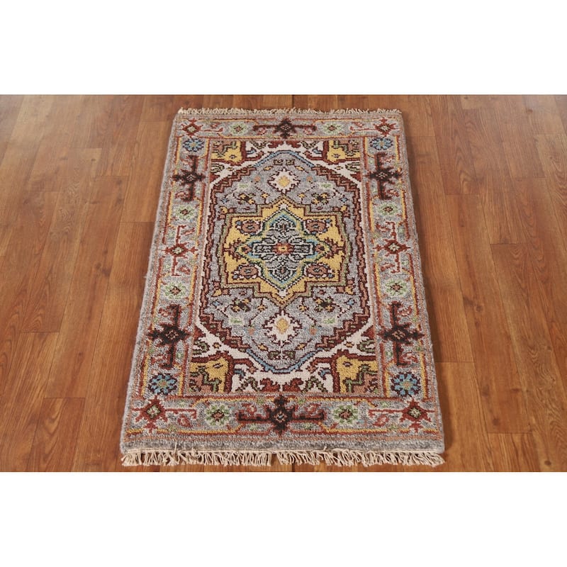 Gray Heriz Serapi Oriental Rug Handmade Wool Carpet - 2'0"x 3'0"