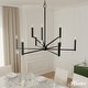 preview thumbnail 1 of 13, Hunter Sunjai 9-Light 2-Tier Chandelier - Entry, Dining Room, Living Room - Candle, Geometric, Contemporary, Glam Matte Black