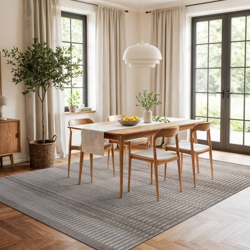 Contemporary Minimalistic Stripe LInes Area Rug