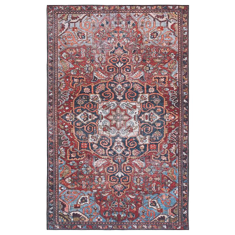 SAFAVIEH Tucson Machine Washable Slip Resistant Rachael Oriental Rug - 5' x 8' - Red/Blue