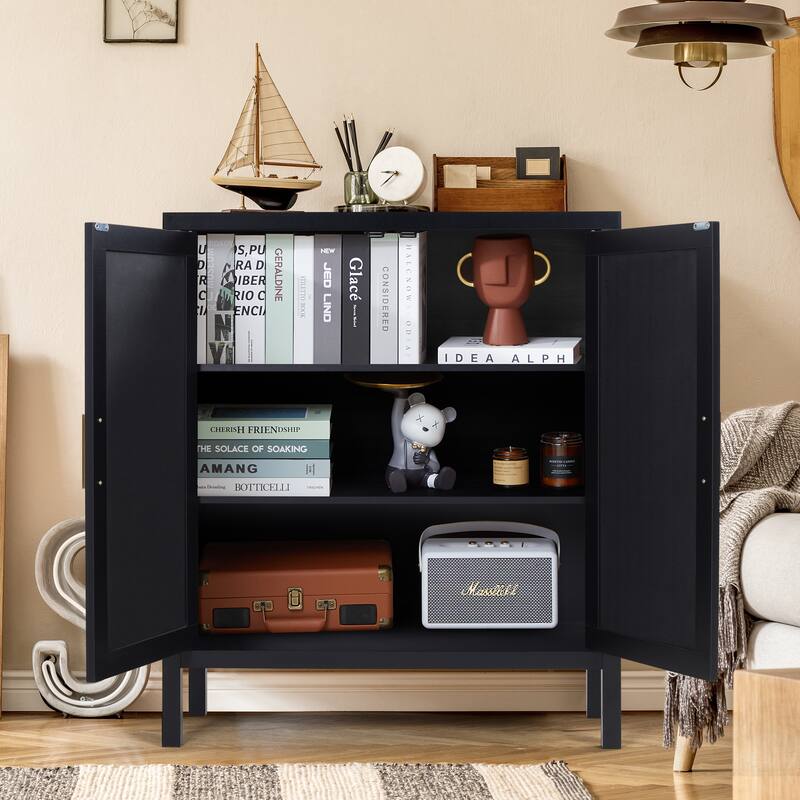 29in.W Wooden 2-Door Sideboard Buffet Cabinet With Storage