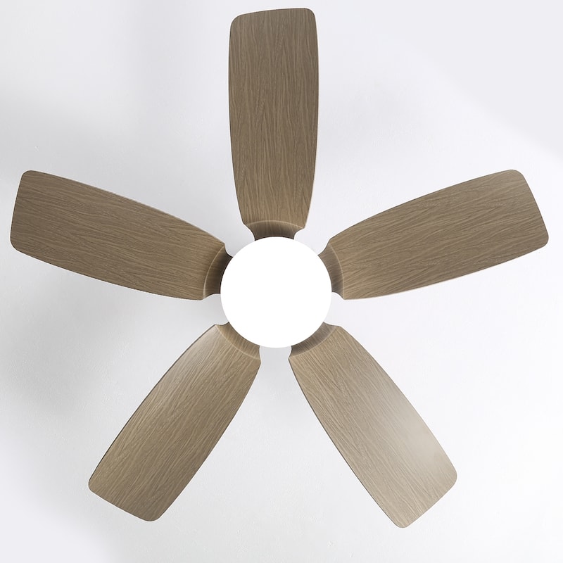 42" Modern Integrated LED Dark Blue Downrod Mounting Ceiling Fan with Light and Remote
