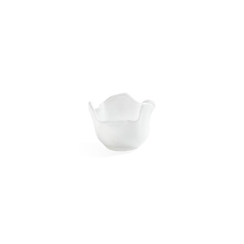 Wavy Bowl Glass Tealight Candle Holders, Set of 2