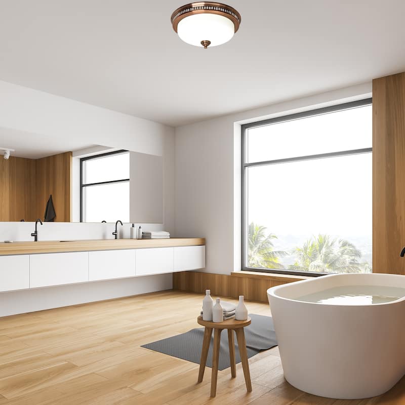 Ultra Quiet Bathroom Exhaust Fan with LED Light and Nightlight 110CFM 1.5 Sone with Round Frosted Glass Cover