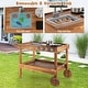 preview thumbnail 7 of 8, Costway Kids Wooden Mud Play Kitchen Cart with Sink, 4 Stoves & - See Details