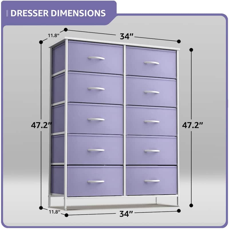 Dressers for Bedroom with 10 Drawers, Chest of Drawers for Bedroom