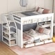 preview thumbnail 5 of 10, Wood Full Size Convertible Bunk Bed with Storage Staircase, Bedside Table, and 3 Drawers White
