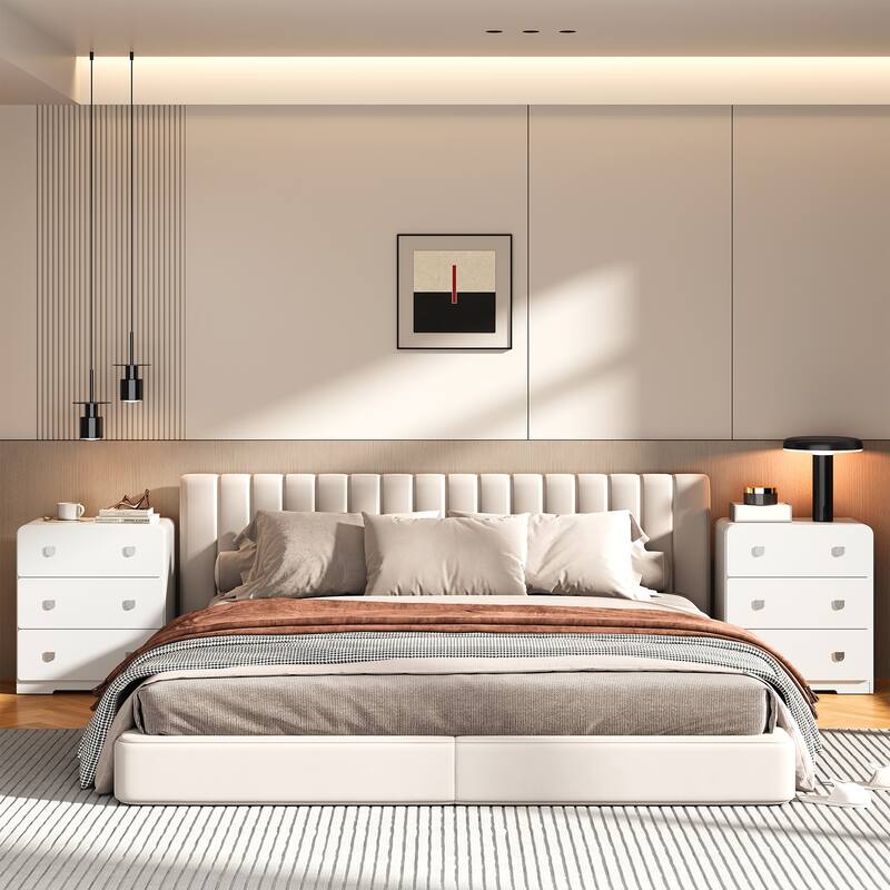 Painted 3-Drawer Nightstand for Bedroom