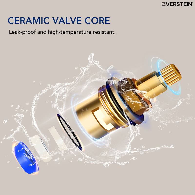 5-Hole 3-Handle Deck-Mount Waterfall Tub Faucet with Hand Shower,Waterfall Spout Bathtub Faucet