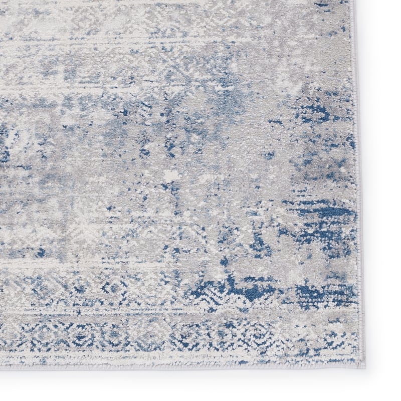 Werner Tribal Gray/ Blue Area Rug