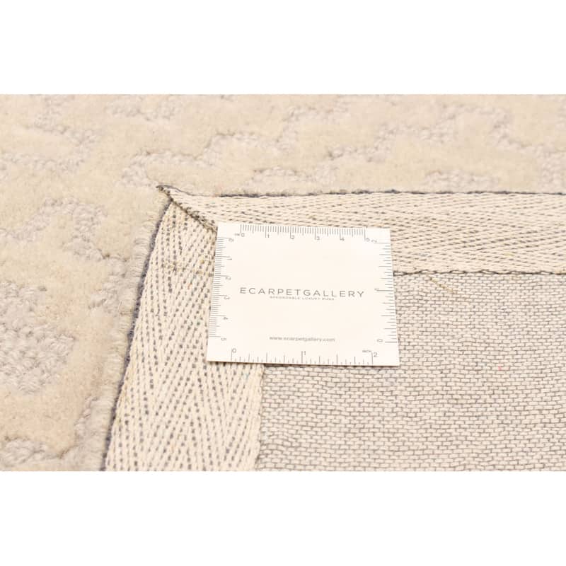 ECARPETGALLERY Hand Tufted Timeless Khaki Wool Rug - 5'0 x 7'7
