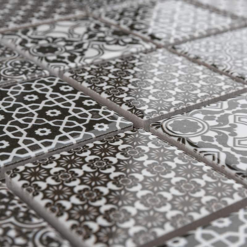 Merola Tile Classico 2" Square Black 11-3/4" x 11-3/4" Porcelain Mosaic Floor and Wall Tile