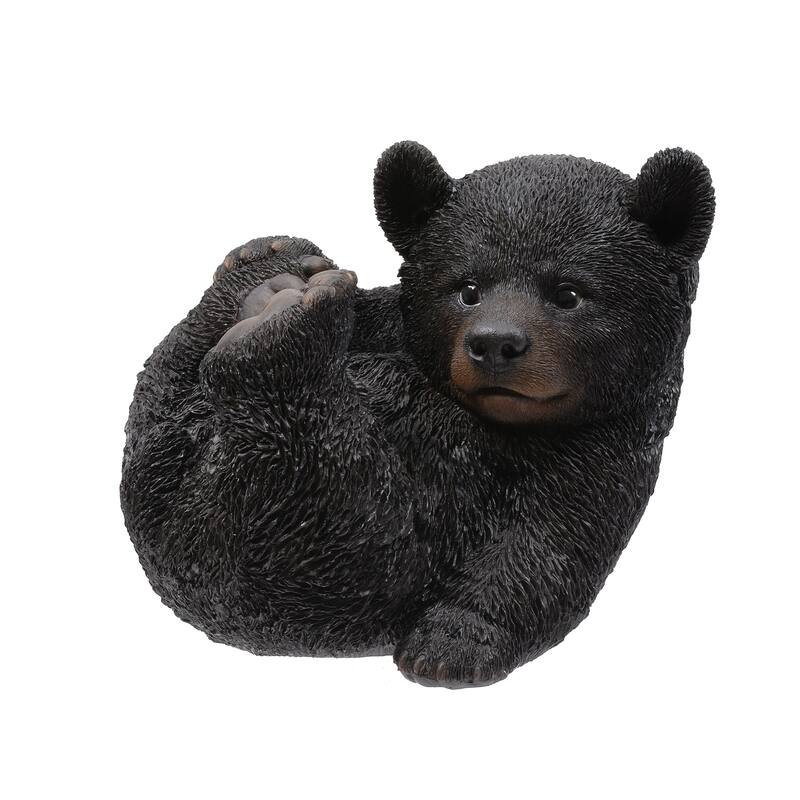 Lying Baby Bear Outdoor Garden Statue - 9.25"