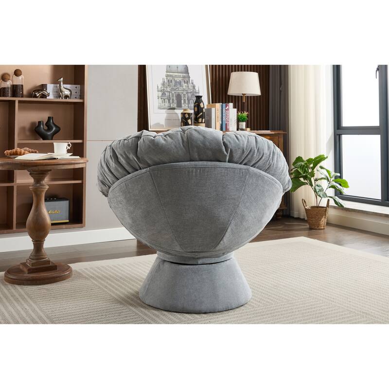 Oversized Swivel Accent Chair, 360-Degree Swivel Barrel Chair, Papasan Chair for Living Room and Bedroom Comfort