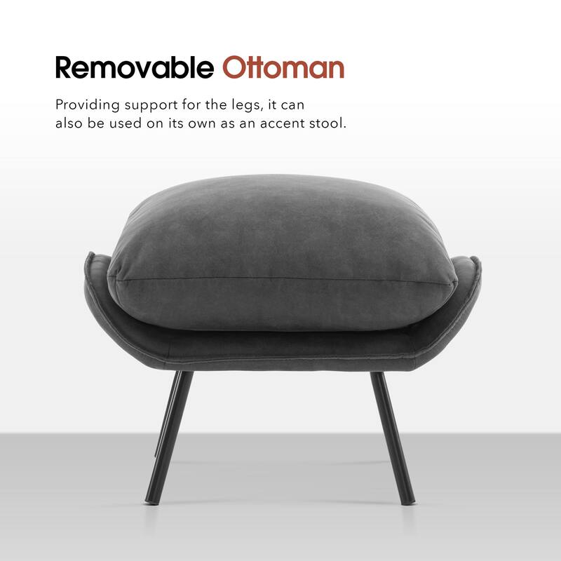 MCombo Accent Chair with Ottoman, Leathaire Fabric LW951