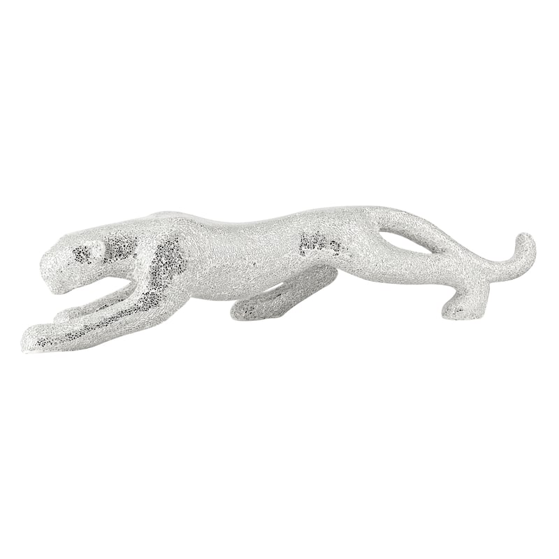 Sitting Panther Resin Sculpture - N/A