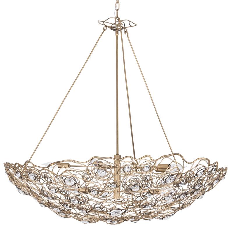 Varaluz Ethereal Rose Inverted Pendant Light - Havana Gold Ombre - 40"W x 38"H