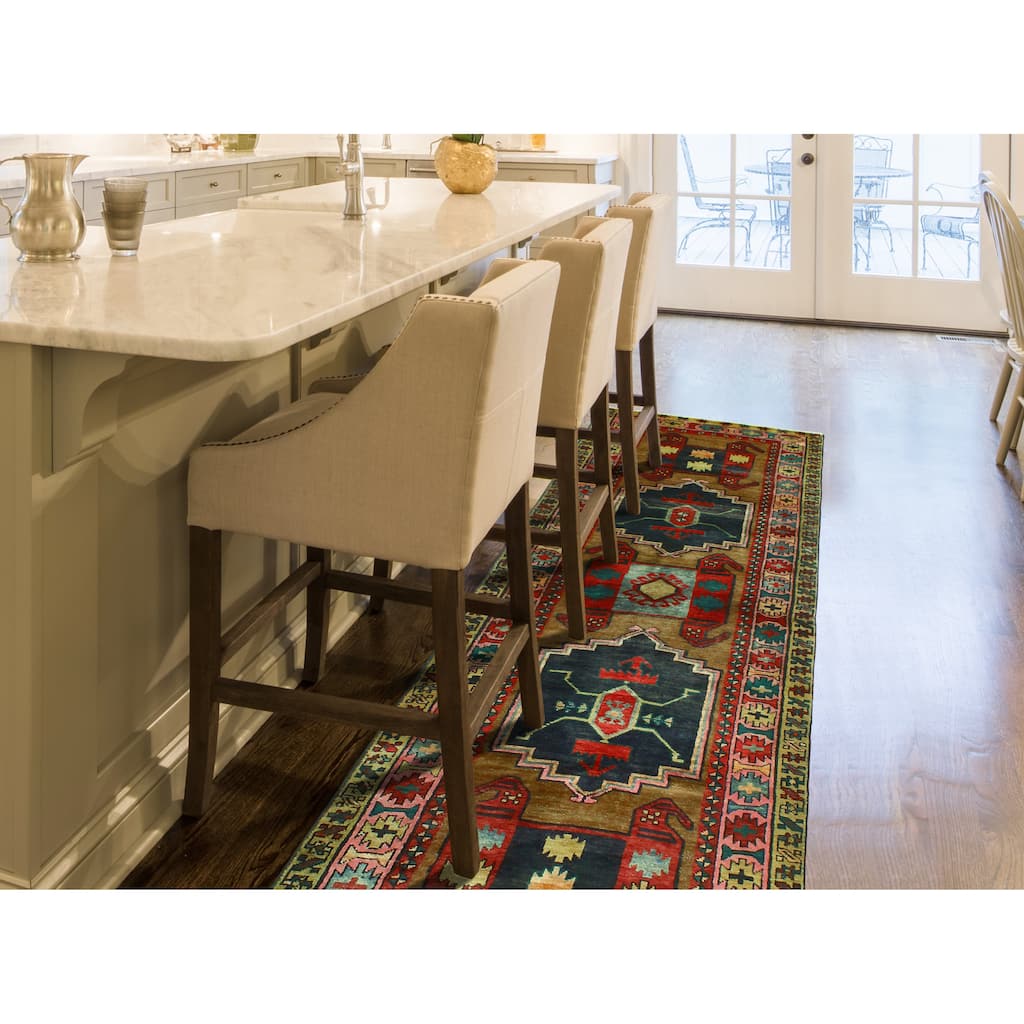 Fine Vintage Distressed Nuro Brown/Charcoal Runner - 3'5" x 9'6"