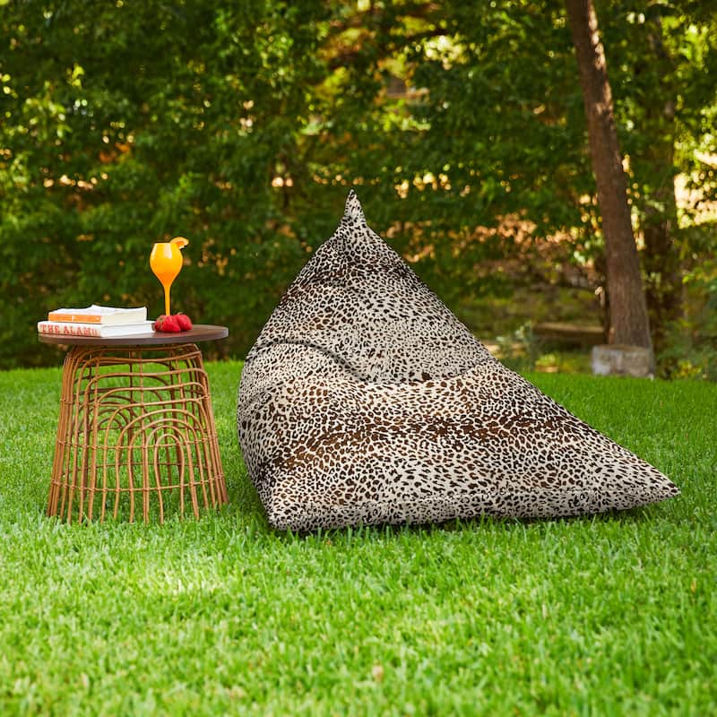 Sorra Home Sunbrella Outdoor Bean Lounger - 54 in W x 38 in W x 21 in H - Instinct Espresso