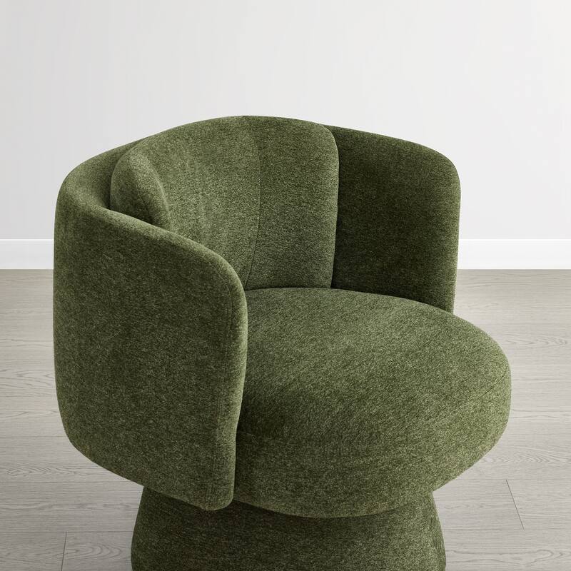 Spruce & Spring Modern Swivel Barrel Accent Chair for Living Room, Bedroom & Nursery