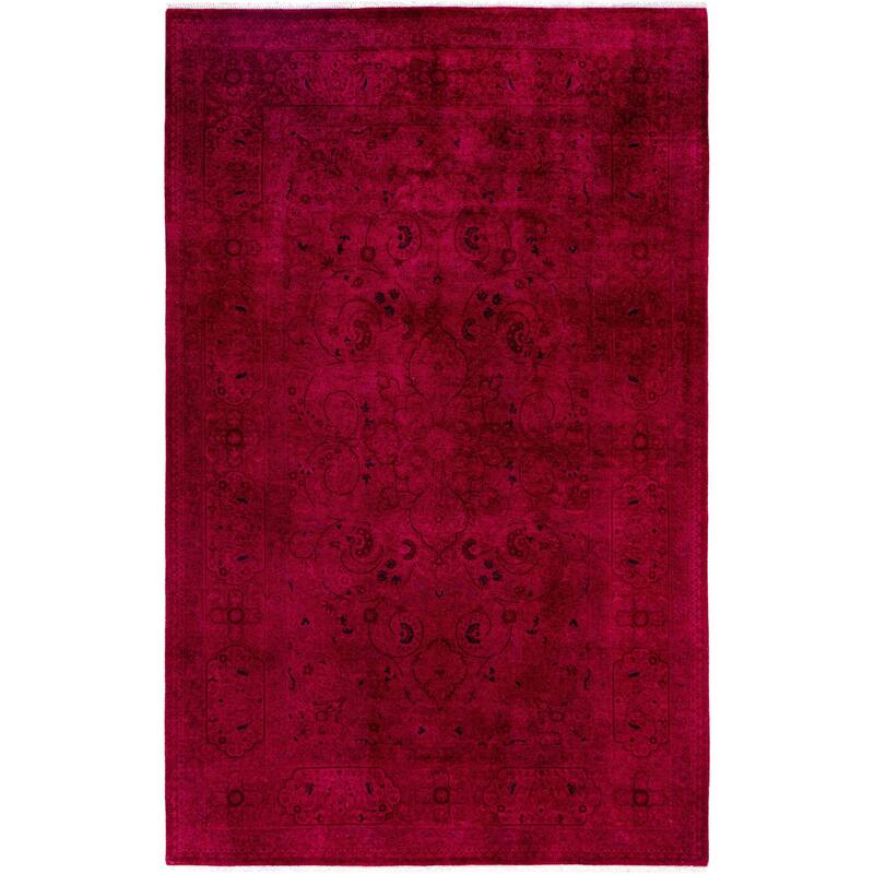 Overdyed One-of-a-Kind Hand-Knotted Area Rug - Pink - 4' 8" x 7' 4"