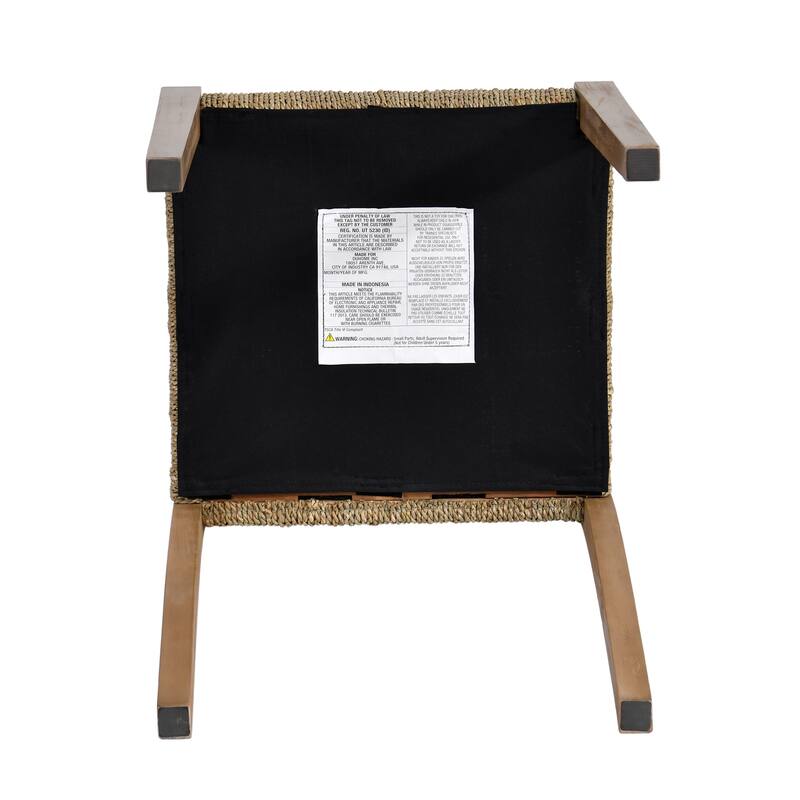 Couture 17.6" Wide Weave Seagrass Rattan Dining chairs - 17.6"W x 20.8"L x 35.6"H