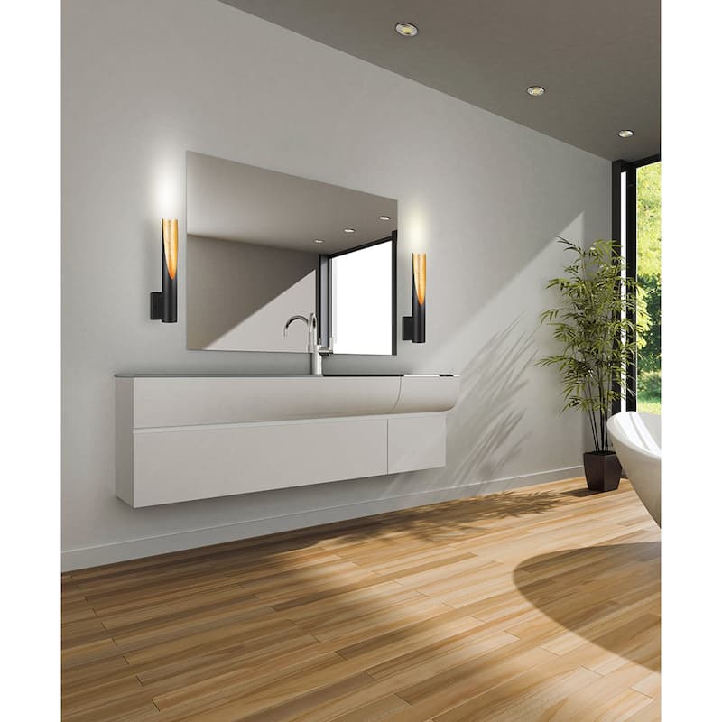 Eglo Barbotto Matte Black LED Armed Sconce