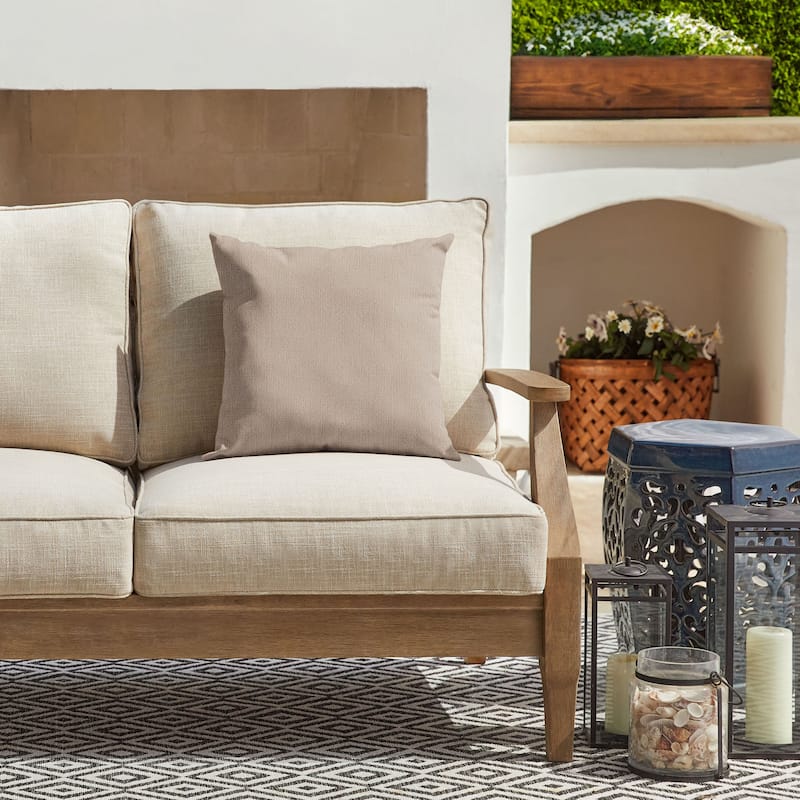 Sorra Home Sunbrella Outdoor Knife Edge Pillow Single - 18 in H x 18 in W x 6 in D - Revive Sand