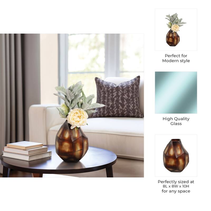 Geometric Glass Vase - Sculptural Flower Vase - for Home Decor
