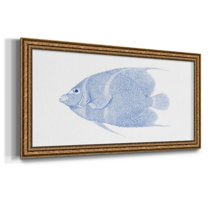 Blue & White Tropical Fish V Premium Framed Canvas- Ready to Hang