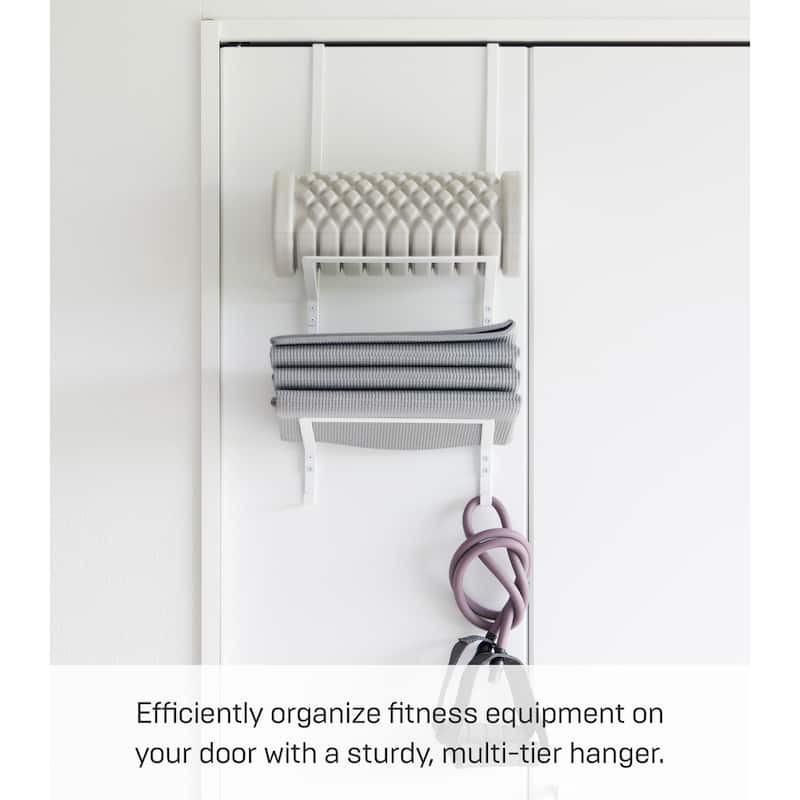 Yamazaki Home Over-the-Door Fitness Equipment Hanger, Steel, Holds 5.5 lbs - L 7.48 x W 9.84 x H 24.41 inches