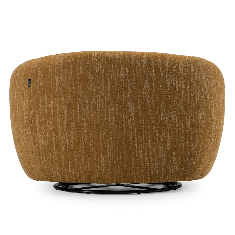 Divani Casa Norris Modern Mustard Fabric Swivel Accent Chair