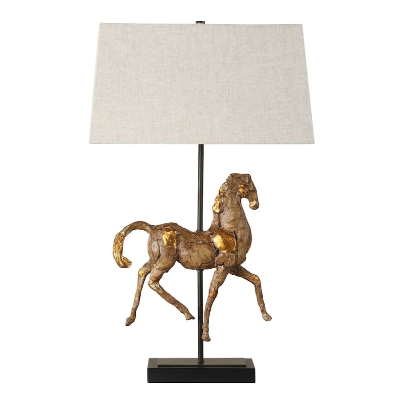 Gracewood Hollow Iron Gold Horse Table Lamp