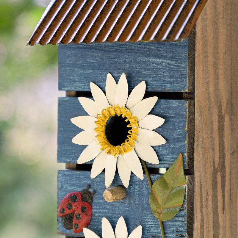Glitzhome Hanging Distressed Solid Wood Birdhouse
