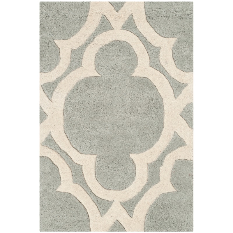 SAFAVIEH Handmade Chatham Naemi Modern Wool Rug - 2' x 3' - Grey/Ivory