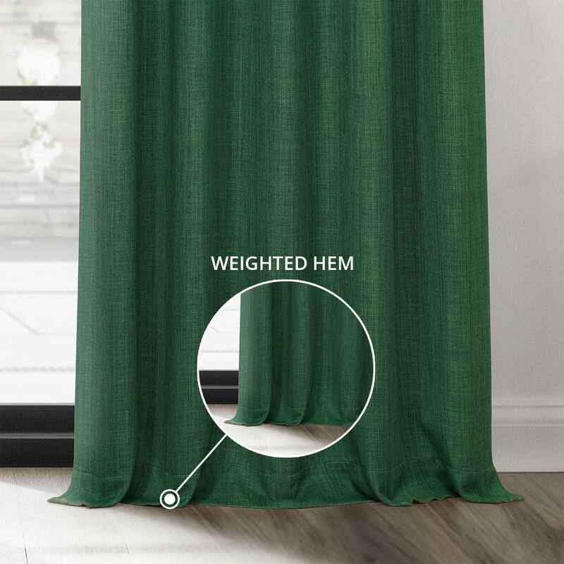 Exclusive Fabrics Grommet Textured Faux Linen Room Darkening Curtains for Bedroom & Living Room Curtains (1 Panel)