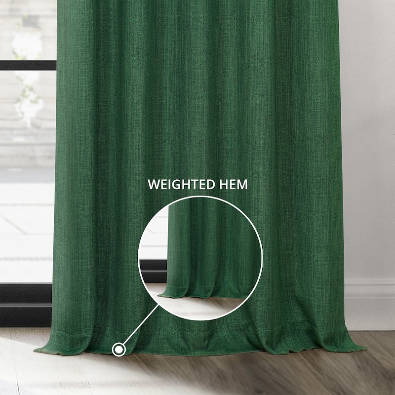 Exclusive Fabrics Textured Faux Linen Extra Wide Room Darkening Curtains for Bedroom & Living Room Curtains (1 Panel)