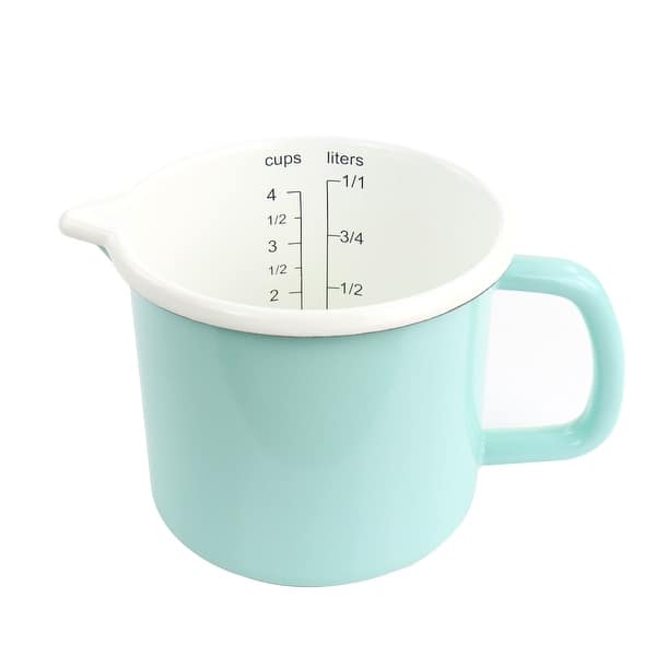 slide 1 of 4, Martha Stewart Enamel on Steel Measuring Cup in Turquoise
