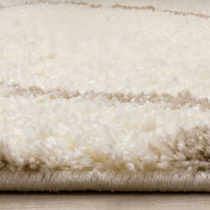 Fairmont Collection - Beige Cream Abstract Lines Area Rug