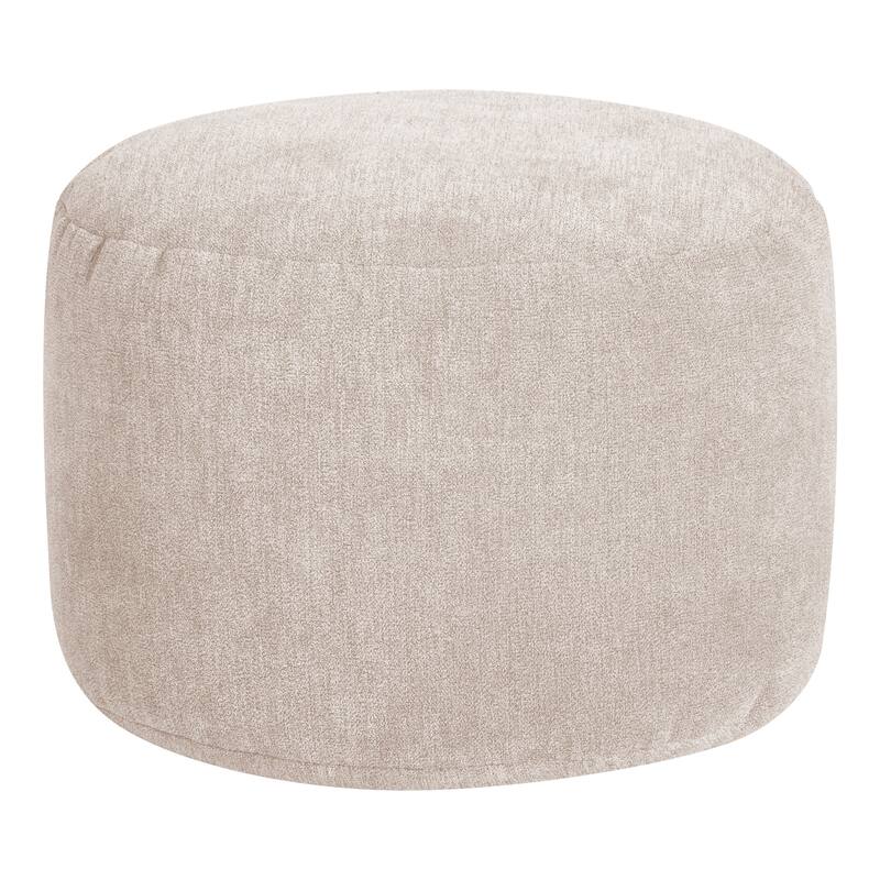 Gouchee Home Round Alfa Velour Pouf Bean Bag - Beige