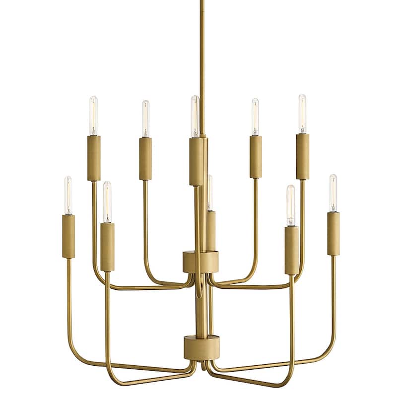 Lark 83636 Austen 10 Light 30" Wide Candle Style Chandelier - Lacquered Brass