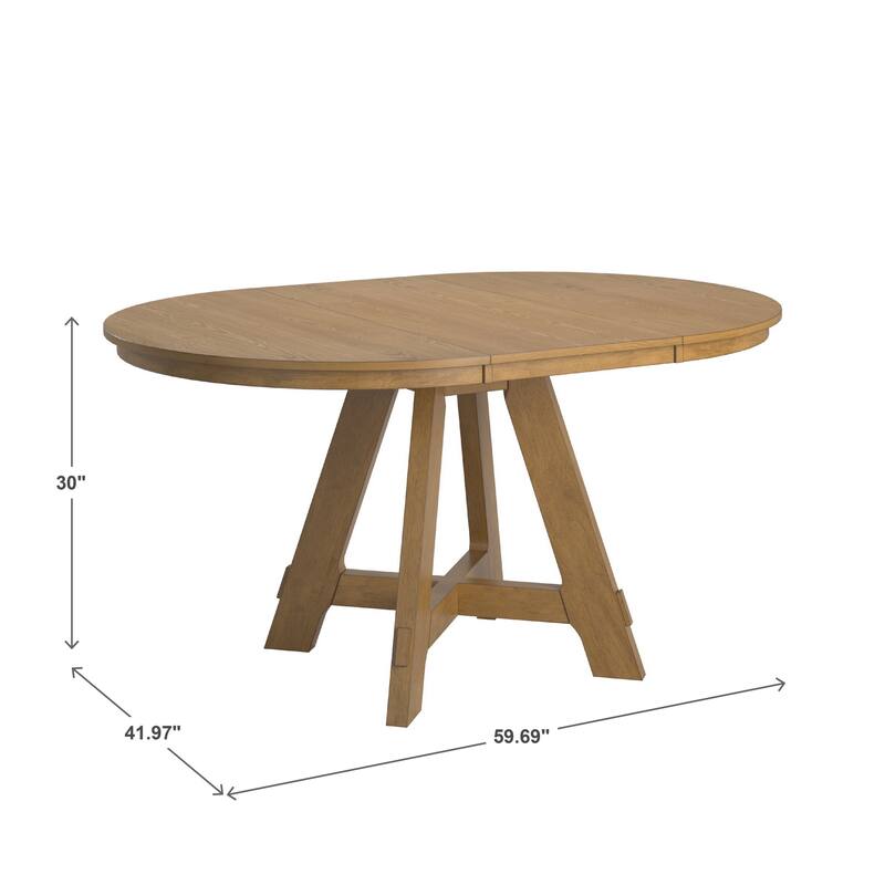 Harstad 42"-60" Extendable Round Dining Set with Channel Stitching Upholstered Chairs by iNSPIRE Q Modern