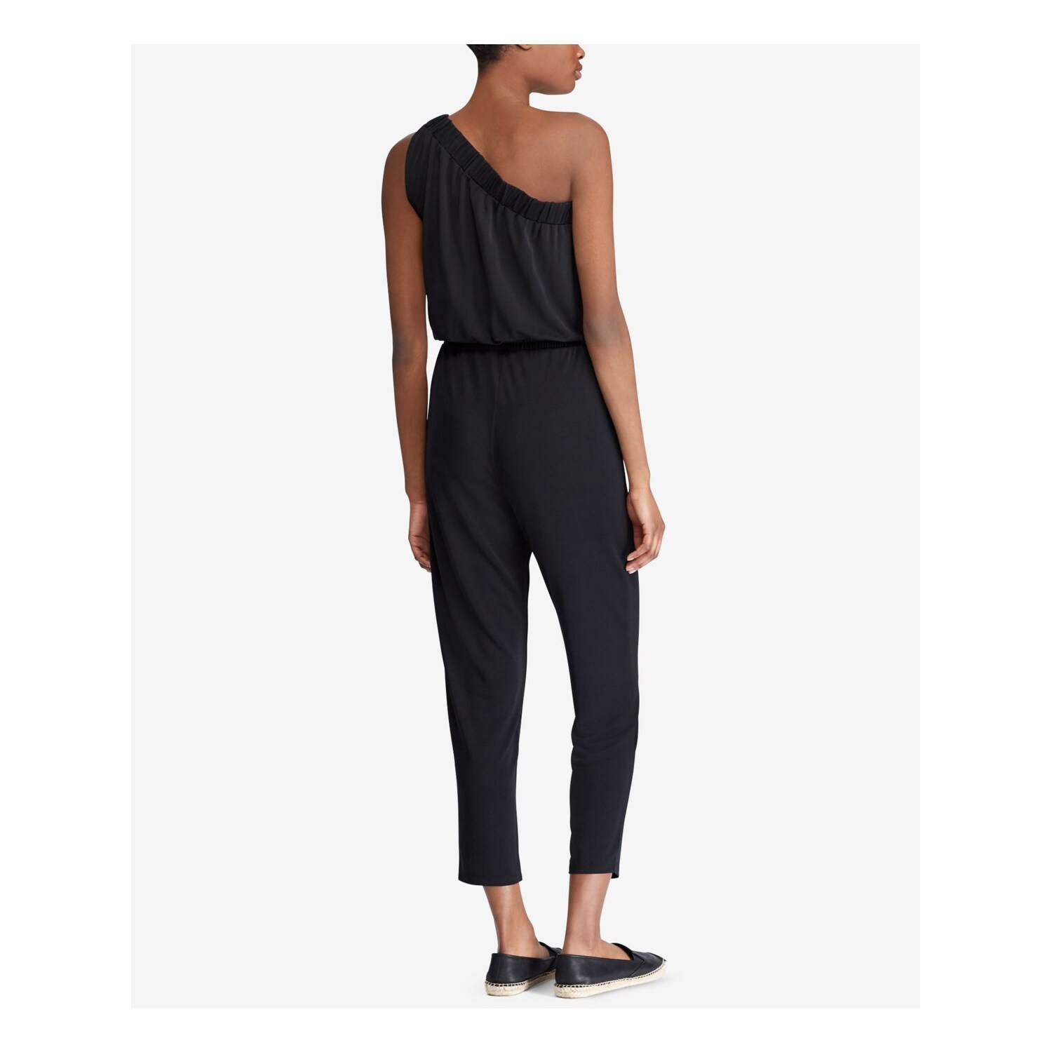 women's black capri jumpsuit