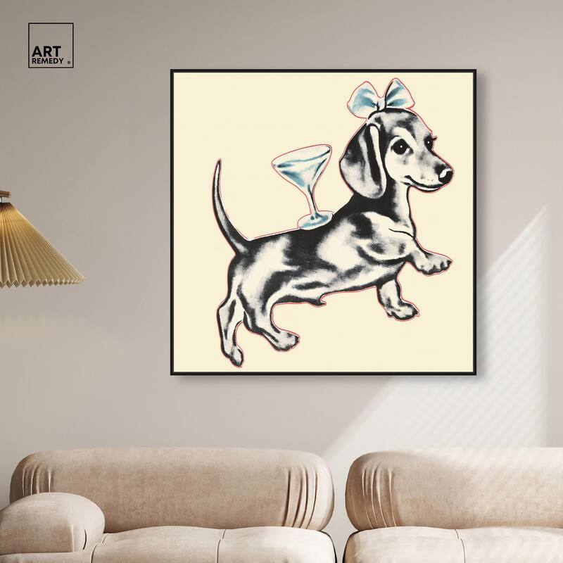Martini Pup II Canvas by Art Remedy
