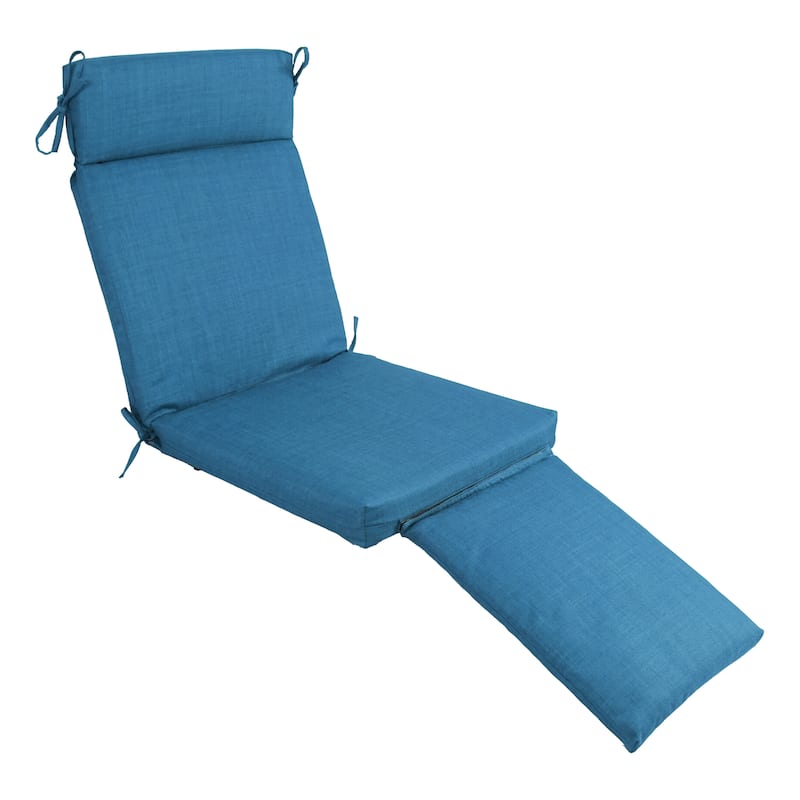 21-inch by 69-inch Outdoor Steamer Deck Lounger Cushion - Sea Blue