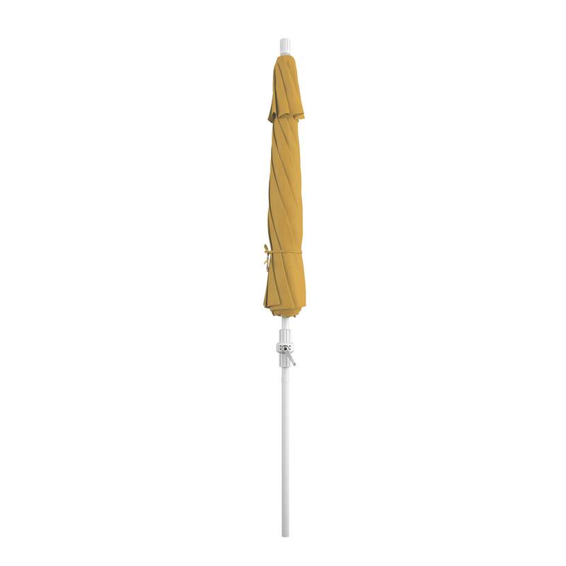 California Umbrella 9' Rd.Crank Lift, Collar Tilt, Aluminum Pole, Fiberglass Rib Patio Umbrella, White Finish, Sunbrella Fabric